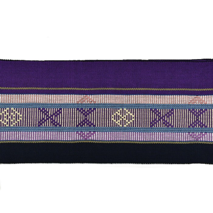 読谷山ミンサー 半幅帯 紫 ｜読谷山花織事業協同組合 | hanaito